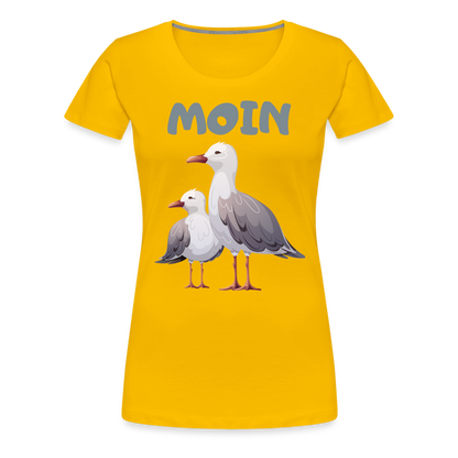 Frauen Premium T-Shirt - Moin Möwen - Sonnengelb