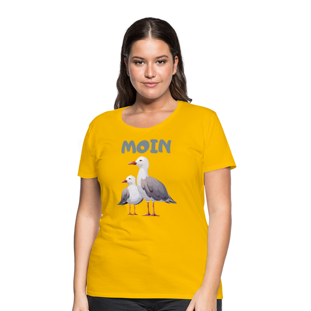 Frauen Premium T-Shirt - Moin Möwen - Sonnengelb