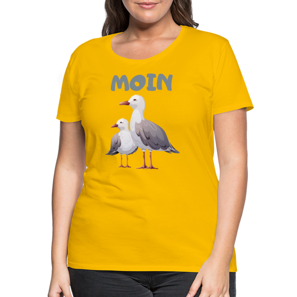 Frauen Premium T-Shirt - Moin Möwen - Sonnengelb