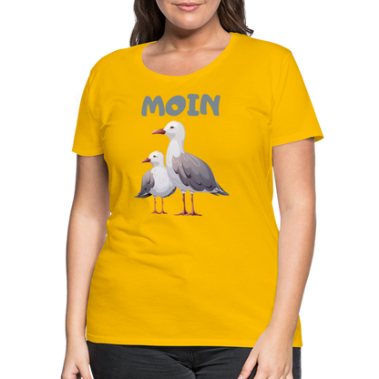 Frauen Premium T-Shirt - Moin Möwen - Sonnengelb