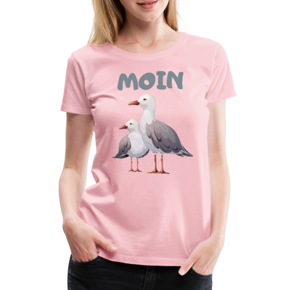 Frauen Premium T-Shirt - Moin Möwen - Hellrosa