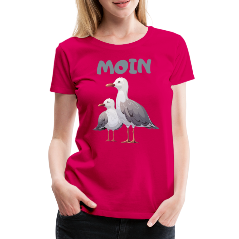 Frauen Premium T-Shirt - Moin Möwen - dunkles Pink