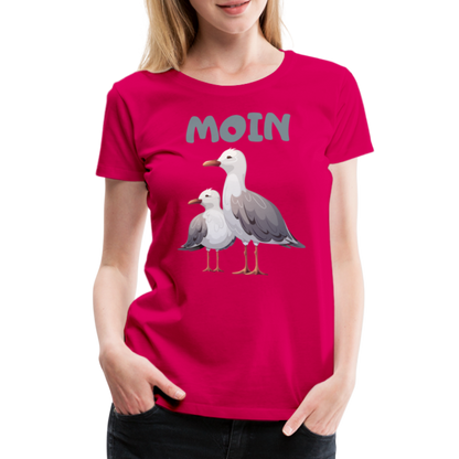 Frauen Premium T-Shirt - Moin Möwen - dunkles Pink