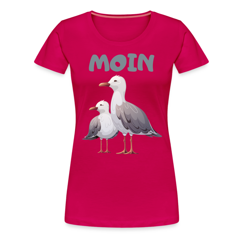 Frauen Premium T-Shirt - Moin Möwen - dunkles Pink