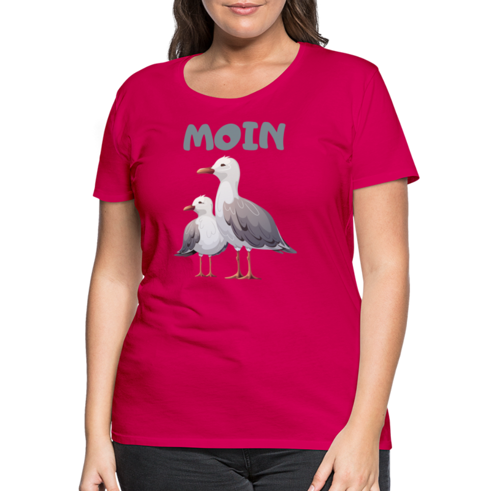 Frauen Premium T-Shirt - Moin Möwen - dunkles Pink