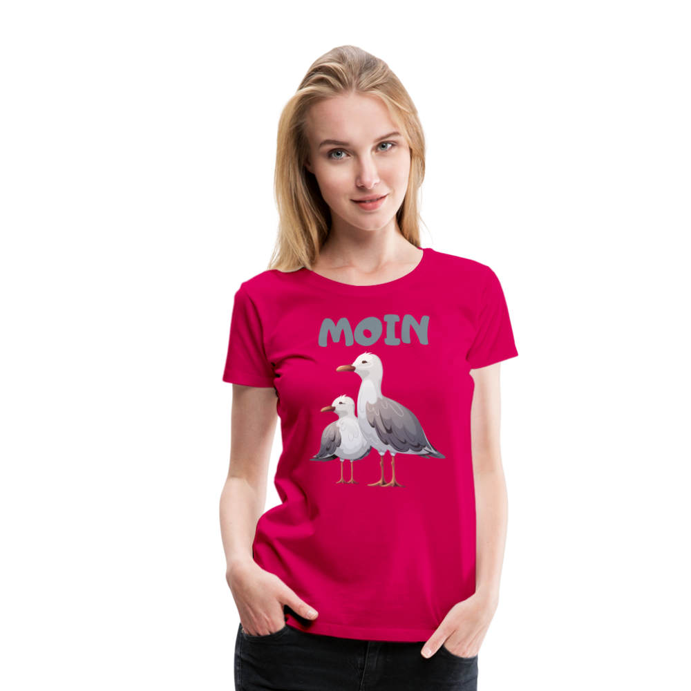 Frauen Premium T-Shirt - Moin Möwen - dunkles Pink