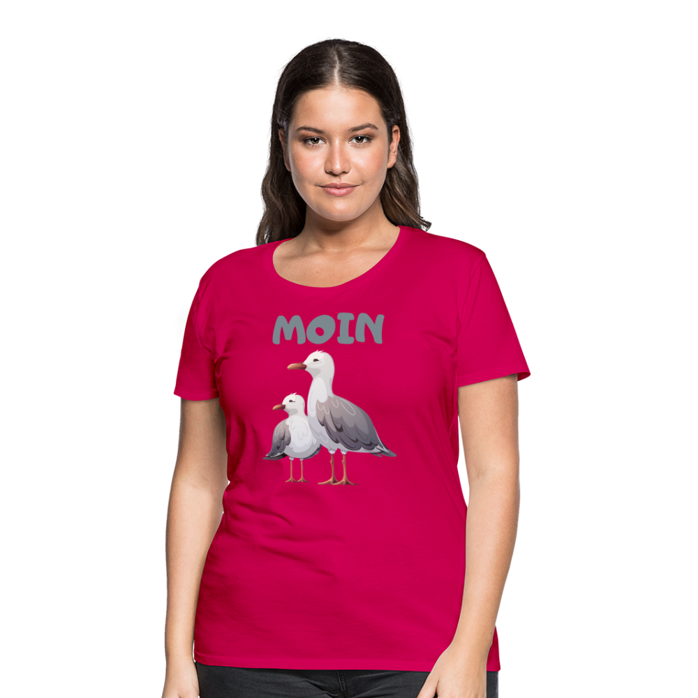 Frauen Premium T-Shirt - Moin Möwen - dunkles Pink