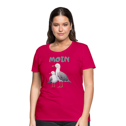 Frauen Premium T-Shirt - Moin Möwen - dunkles Pink