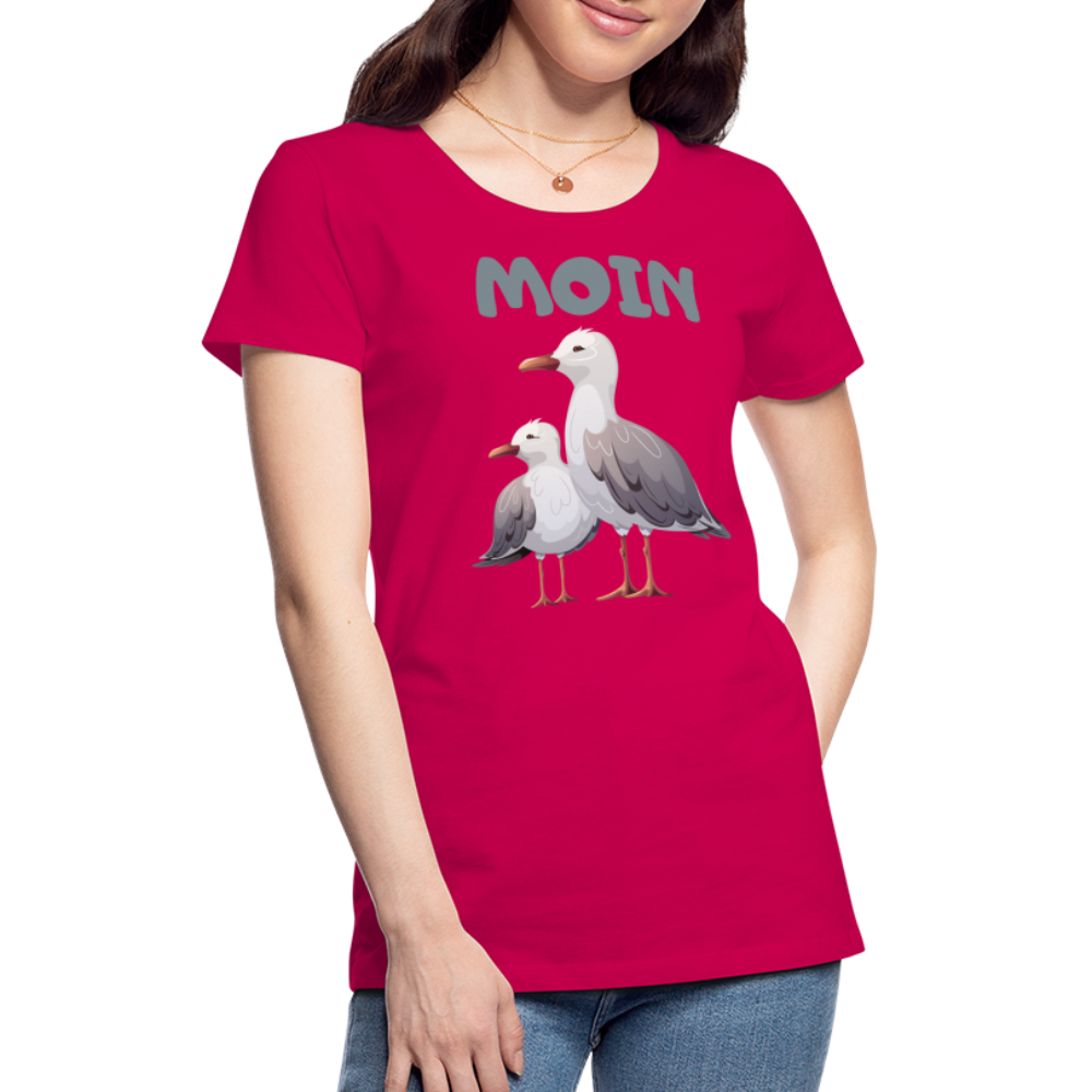 Frauen Premium T-Shirt - Moin Möwen - dunkles Pink