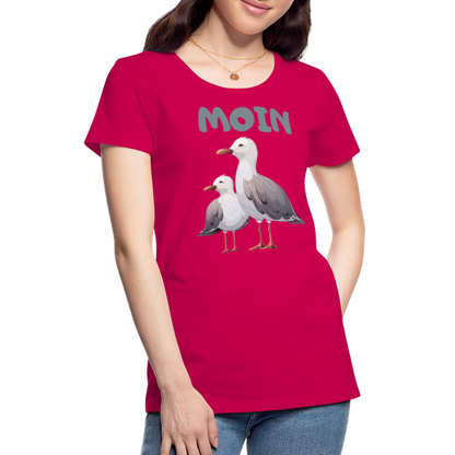 Frauen Premium T-Shirt - Moin Möwen - dunkles Pink