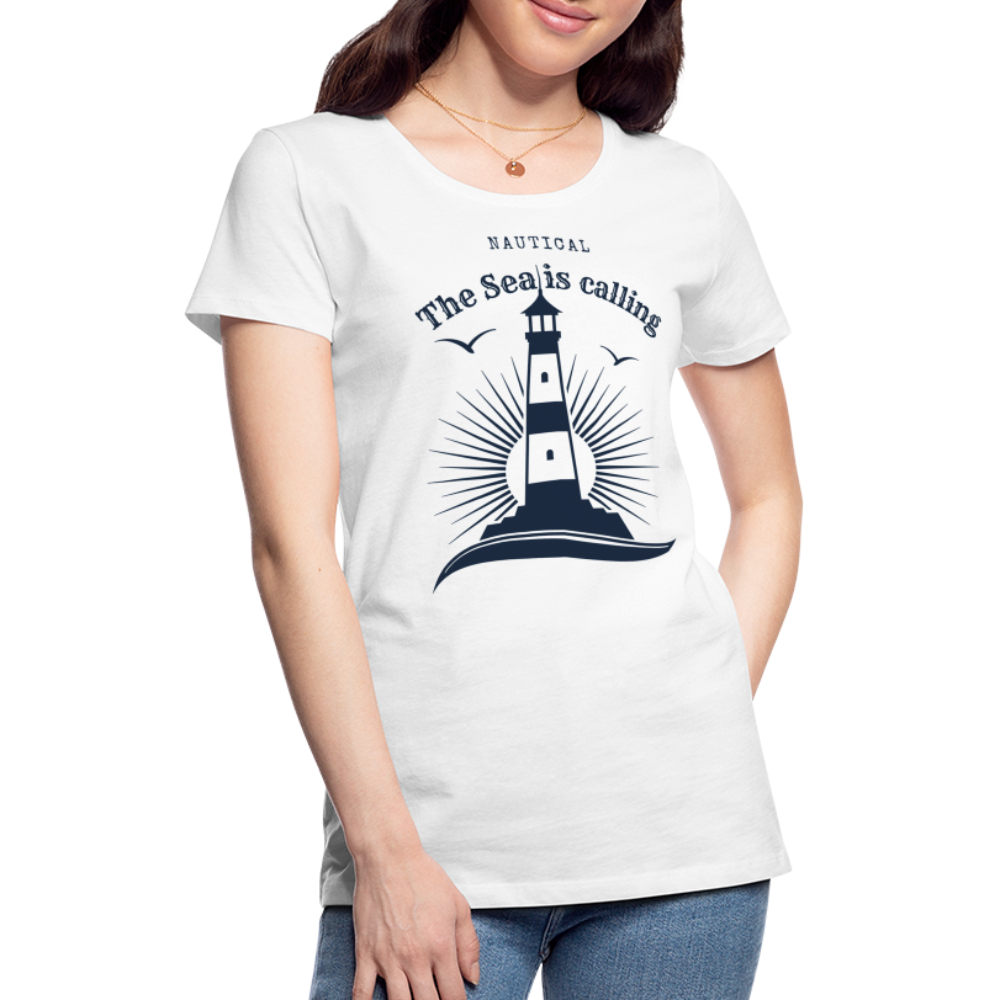 Frauen Premium T-Shirt - Nautical The Sea is calling - weiß