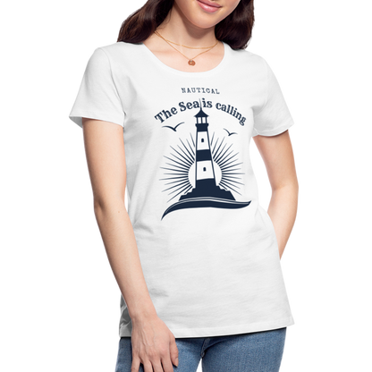 Frauen Premium T-Shirt - Nautical The Sea is calling - weiß