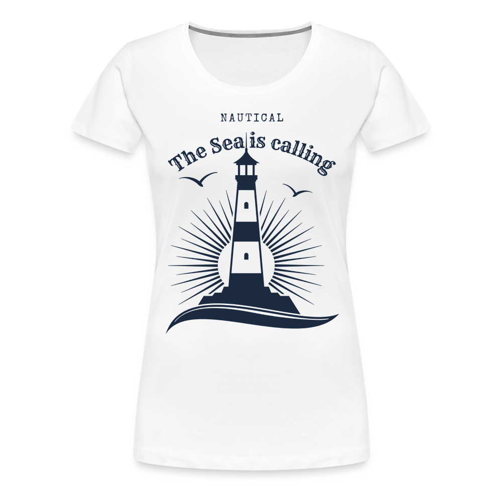 Frauen Premium T-Shirt - Nautical The Sea is calling - weiß