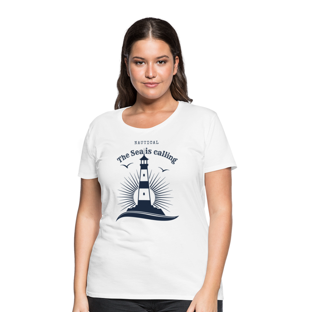 Frauen Premium T-Shirt - Nautical The Sea is calling - weiß