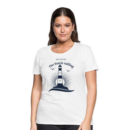 Frauen Premium T-Shirt - Nautical The Sea is calling - weiß