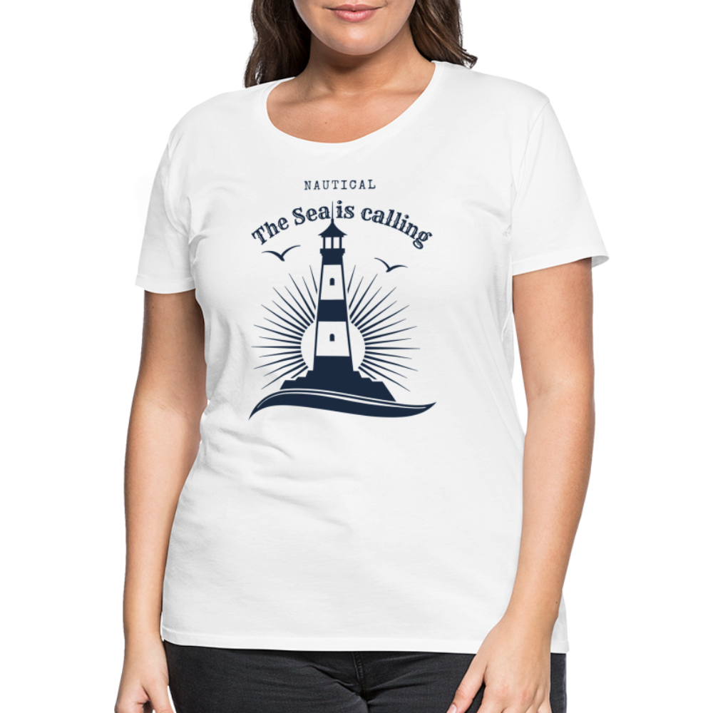 Frauen Premium T-Shirt - Nautical The Sea is calling - weiß