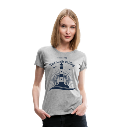 Frauen Premium T-Shirt - Nautical The Sea is calling - Grau meliert