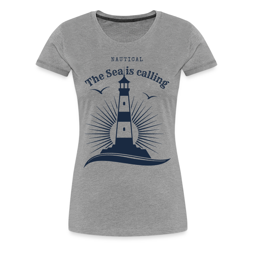 Frauen Premium T-Shirt - Nautical The Sea is calling - Grau meliert