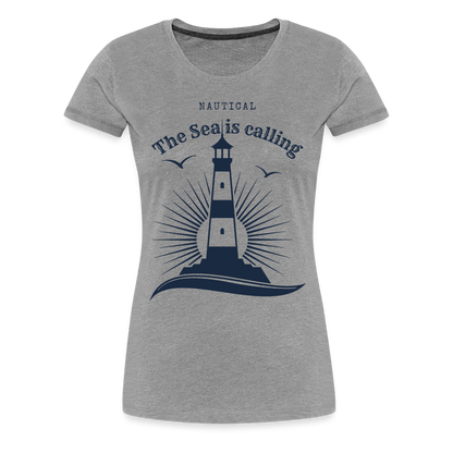 Frauen Premium T-Shirt - Nautical The Sea is calling - Grau meliert