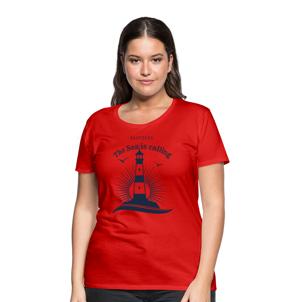 Frauen Premium T-Shirt - Nautical The Sea is calling - Rot