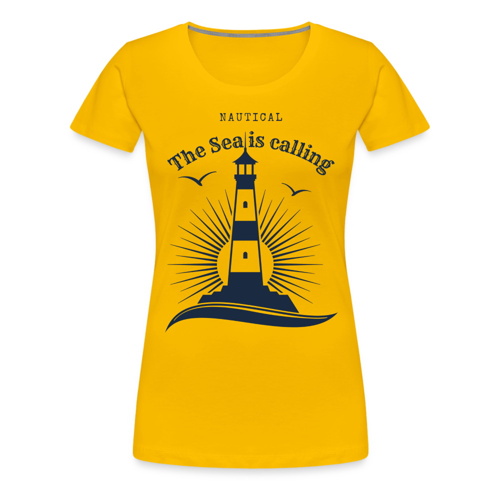 Frauen Premium T-Shirt - Nautical The Sea is calling - Sonnengelb