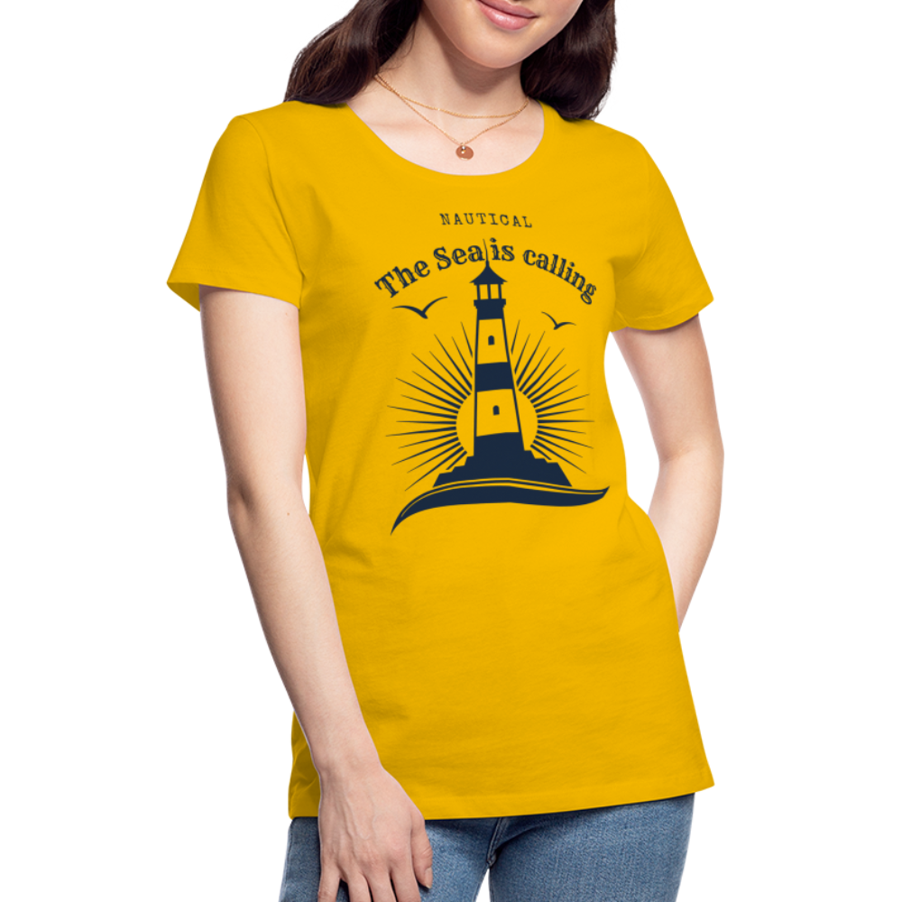 Frauen Premium T-Shirt - Nautical The Sea is calling - Sonnengelb