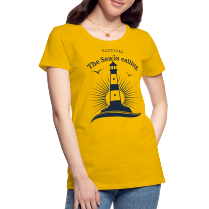 Frauen Premium T-Shirt - Nautical The Sea is calling - Sonnengelb