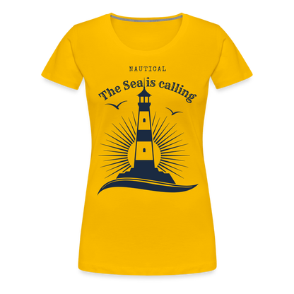 Frauen Premium T-Shirt - Nautical The Sea is calling - Sonnengelb