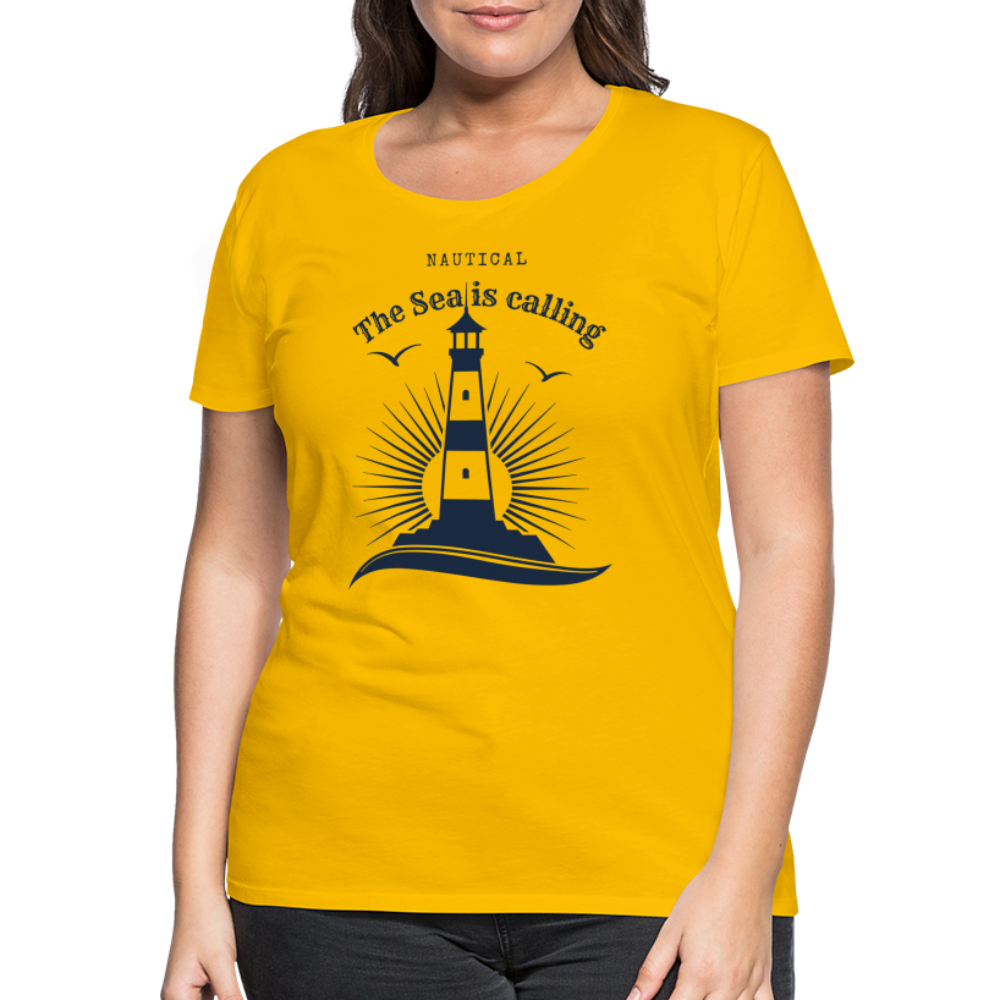 Frauen Premium T-Shirt - Nautical The Sea is calling - Sonnengelb