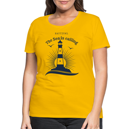 Frauen Premium T-Shirt - Nautical The Sea is calling - Sonnengelb