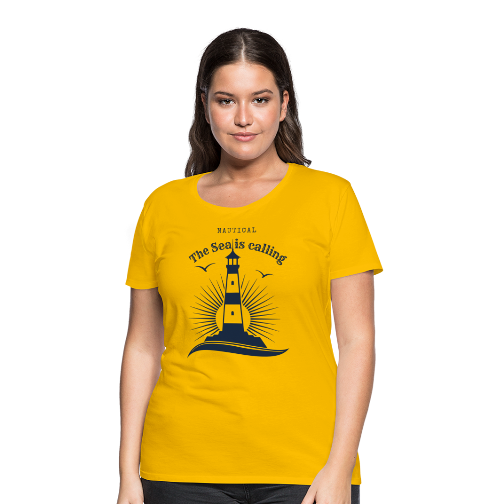 Frauen Premium T-Shirt - Nautical The Sea is calling - Sonnengelb