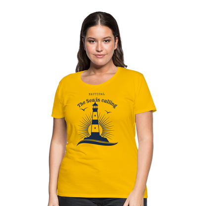 Frauen Premium T-Shirt - Nautical The Sea is calling - Sonnengelb