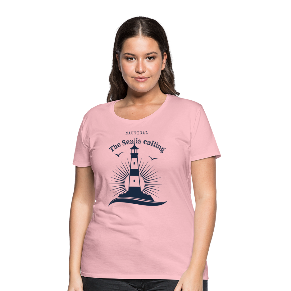 Frauen Premium T-Shirt - Nautical The Sea is calling - Hellrosa