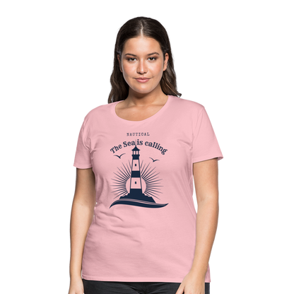 Frauen Premium T-Shirt - Nautical The Sea is calling - Hellrosa