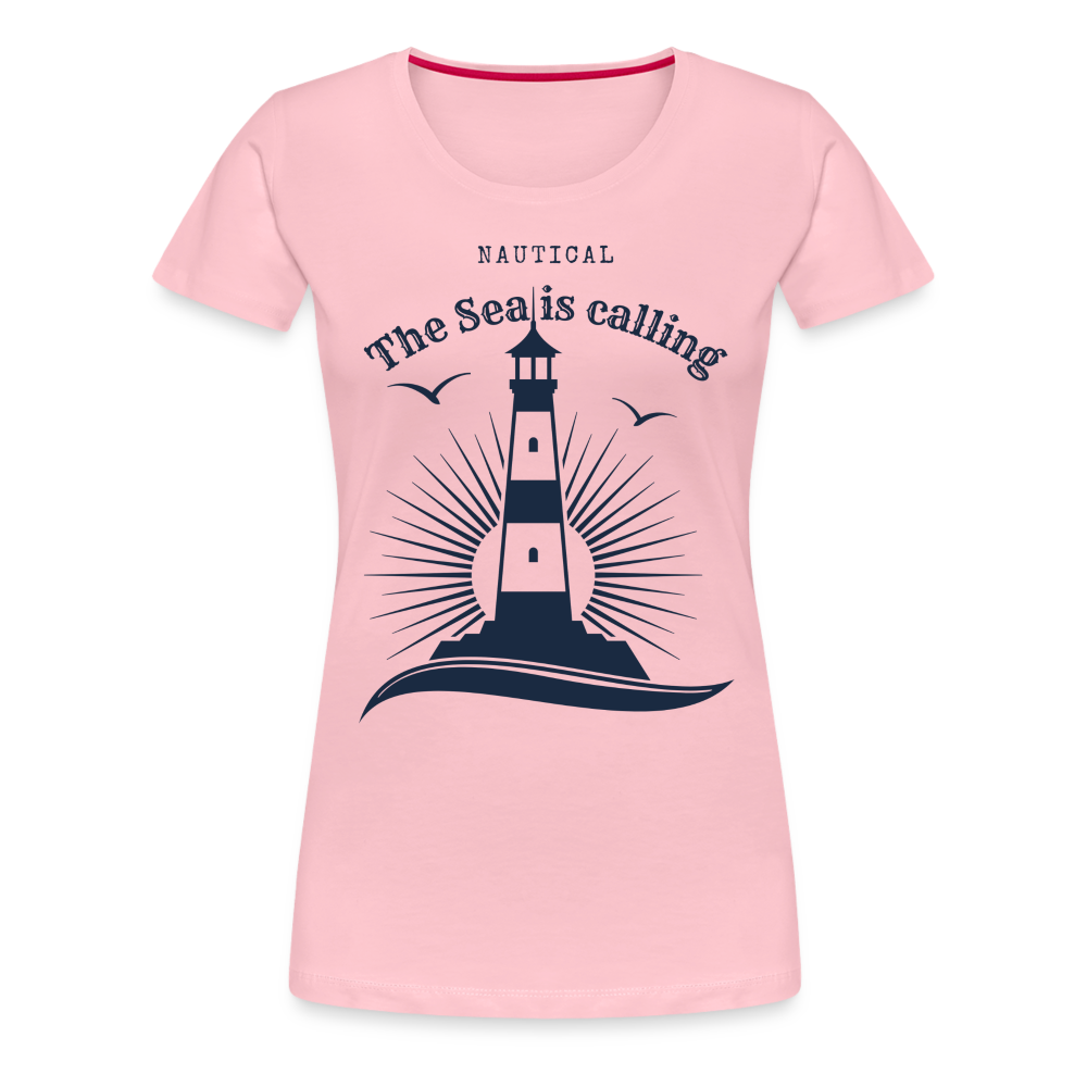 Frauen Premium T-Shirt - Nautical The Sea is calling - Hellrosa