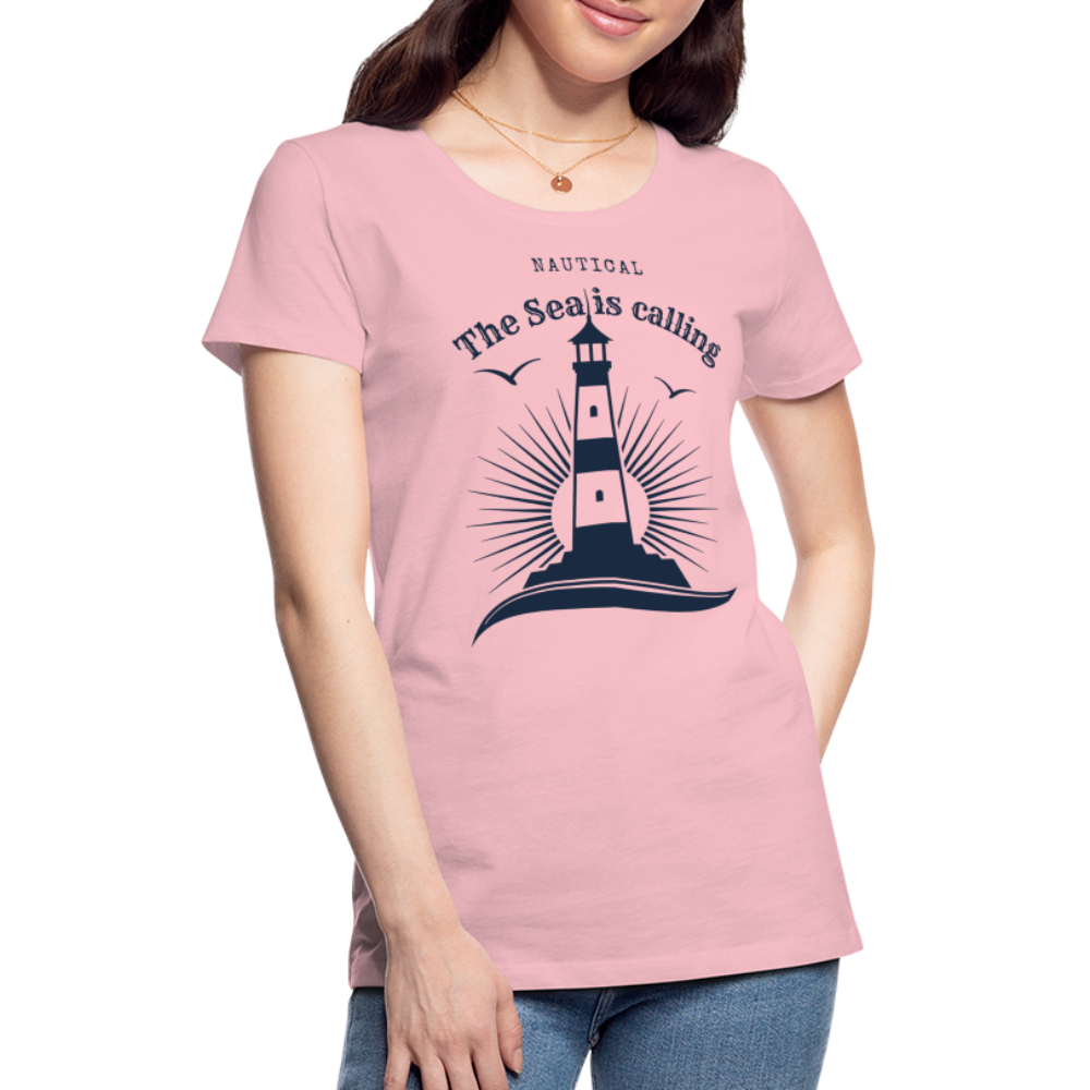 Frauen Premium T-Shirt - Nautical The Sea is calling - Hellrosa