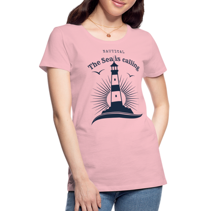 Frauen Premium T-Shirt - Nautical The Sea is calling - Hellrosa