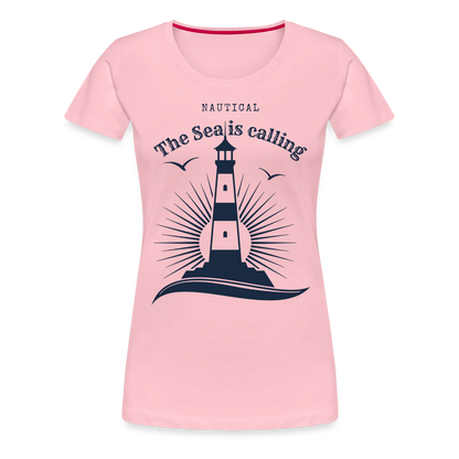 Frauen Premium T-Shirt - Nautical The Sea is calling - Hellrosa