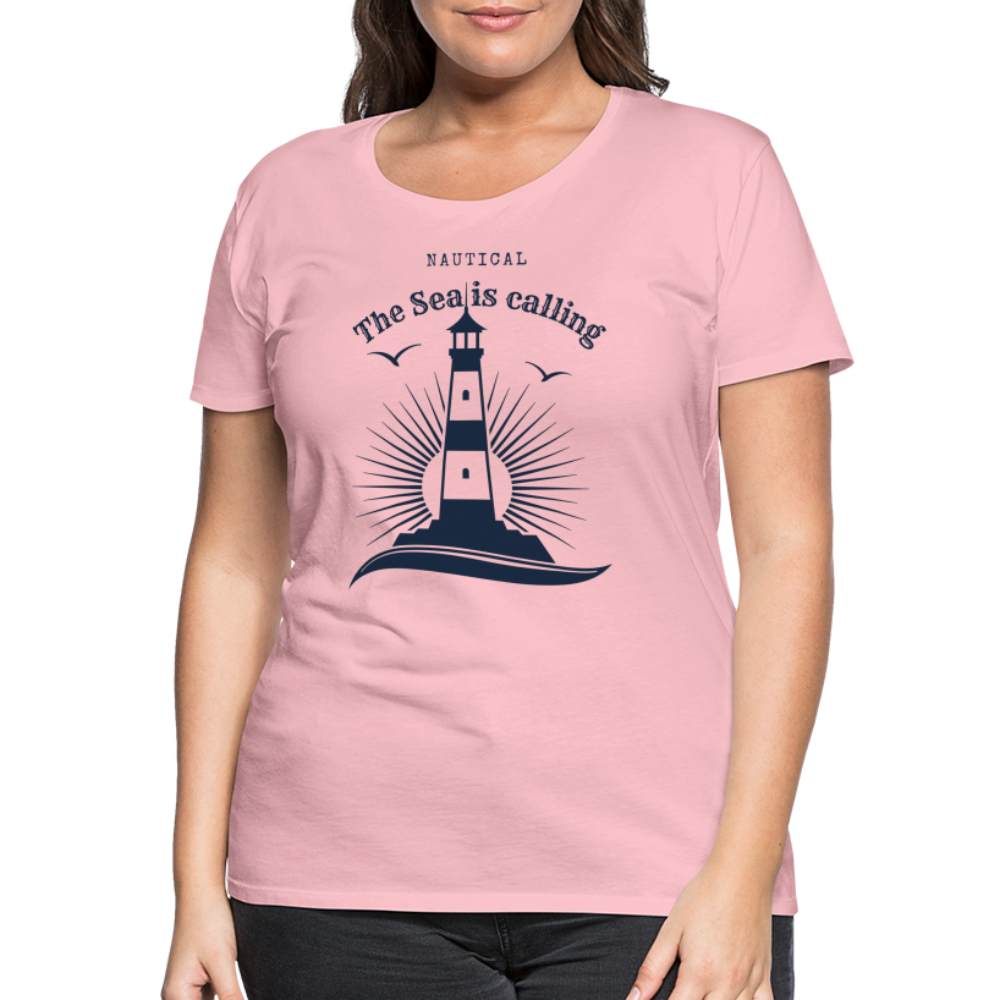 Frauen Premium T-Shirt - Nautical The Sea is calling - Hellrosa