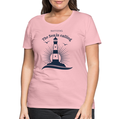 Frauen Premium T-Shirt - Nautical The Sea is calling - Hellrosa