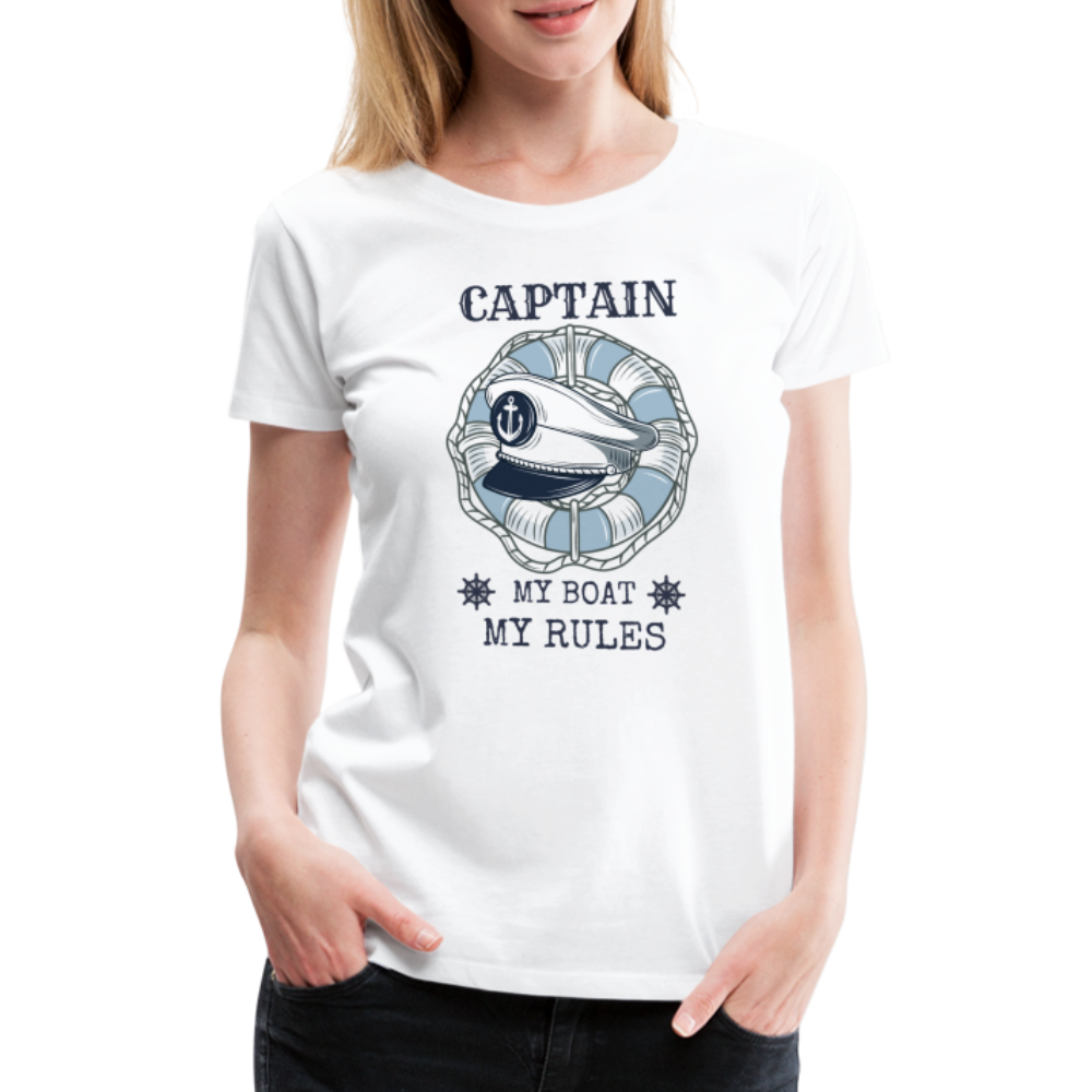 Frauen Premium T-Shirt - Captain - weiß