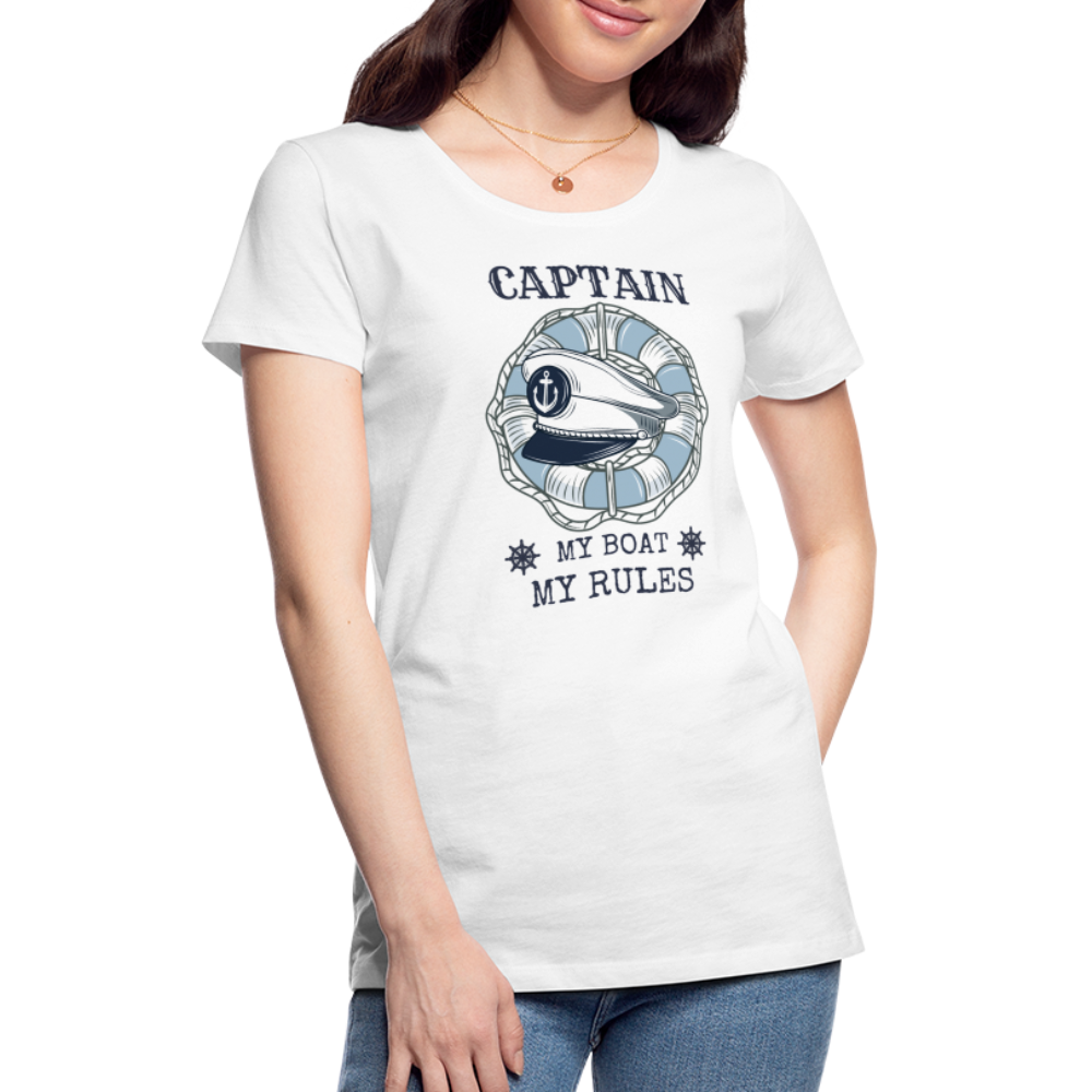 Frauen Premium T-Shirt - Captain - weiß