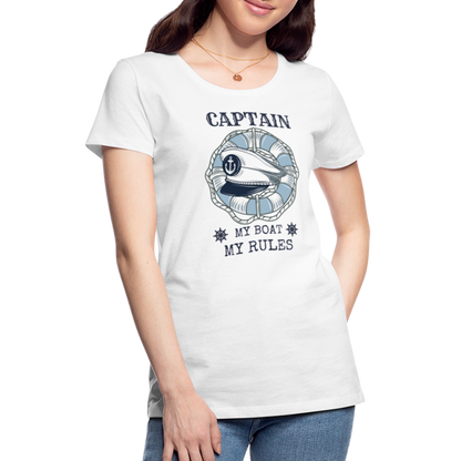 Frauen Premium T-Shirt - Captain - weiß