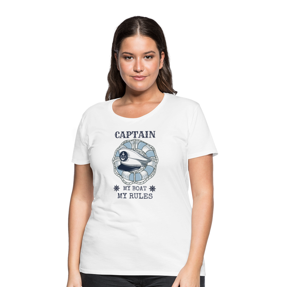 Frauen Premium T-Shirt - Captain - weiß