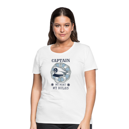 Frauen Premium T-Shirt - Captain - weiß