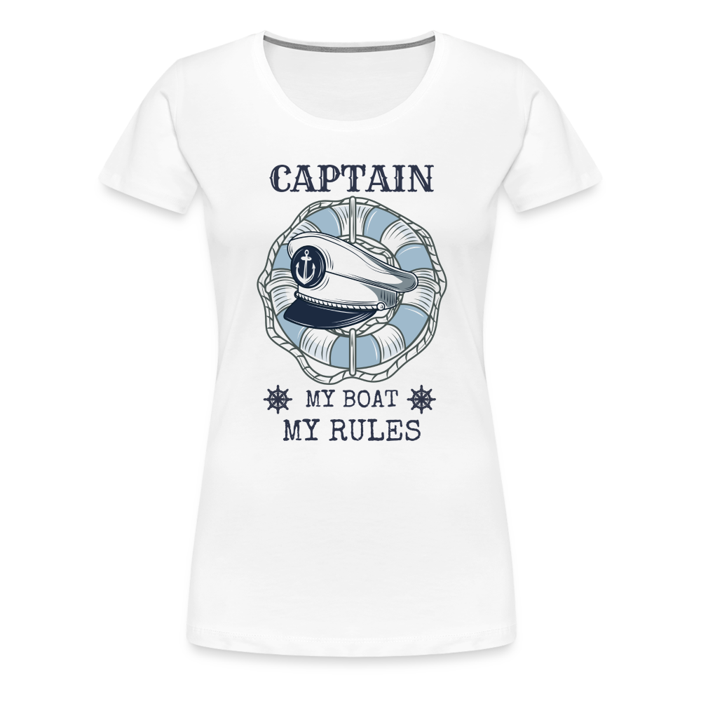 Frauen Premium T-Shirt - Captain - weiß