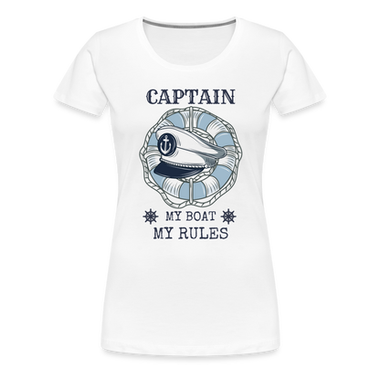 Frauen Premium T-Shirt - Captain - weiß