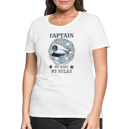 Frauen Premium T-Shirt - Captain - weiß