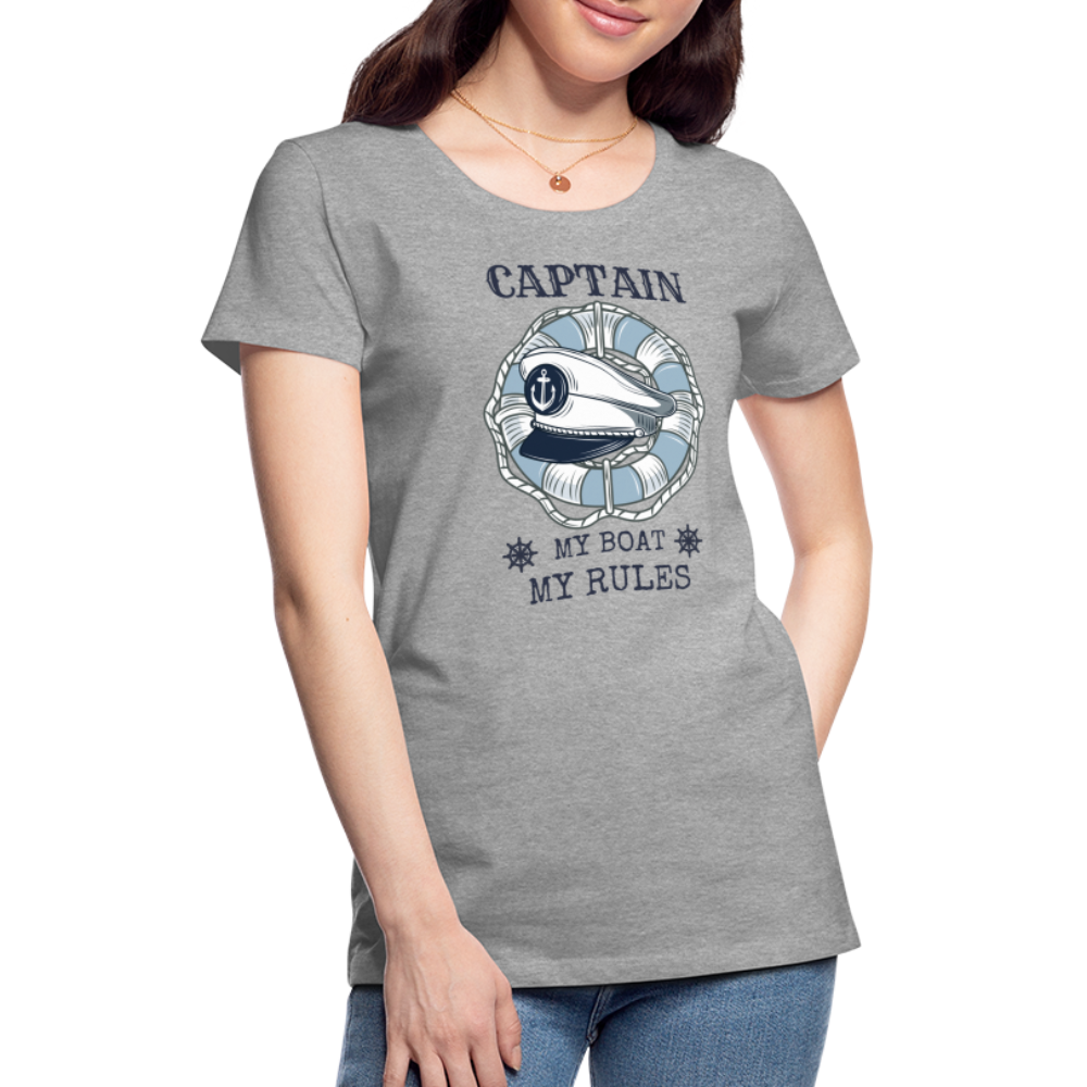 Frauen Premium T-Shirt - Captain - Grau meliert