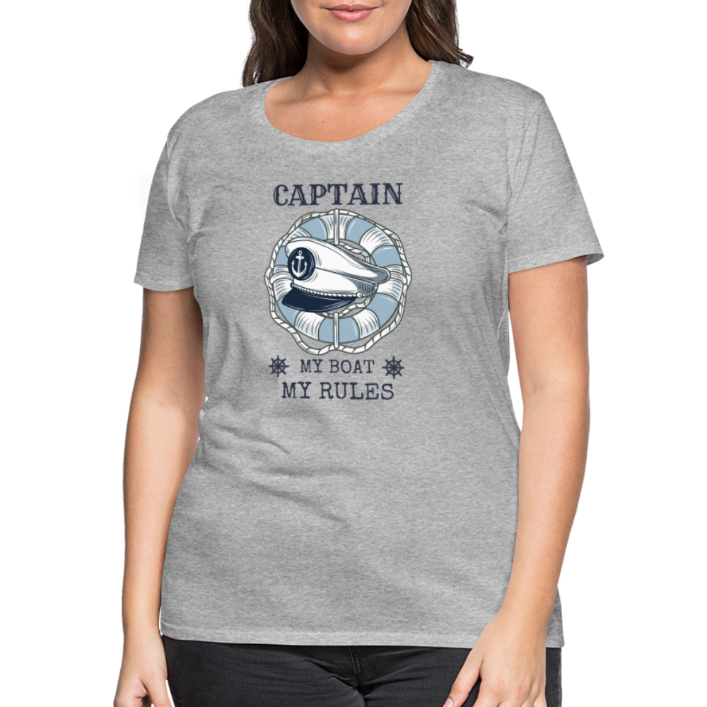 Frauen Premium T-Shirt - Captain - Grau meliert